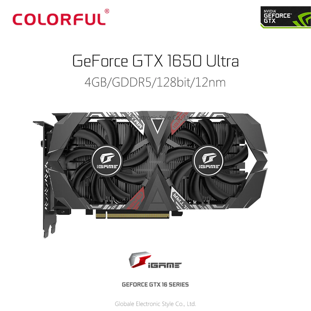 Оригинальная Красочная видеокарта iGame GeForce GTX 1650 Ultra 4G для игр карта GDDR5 4 Гб