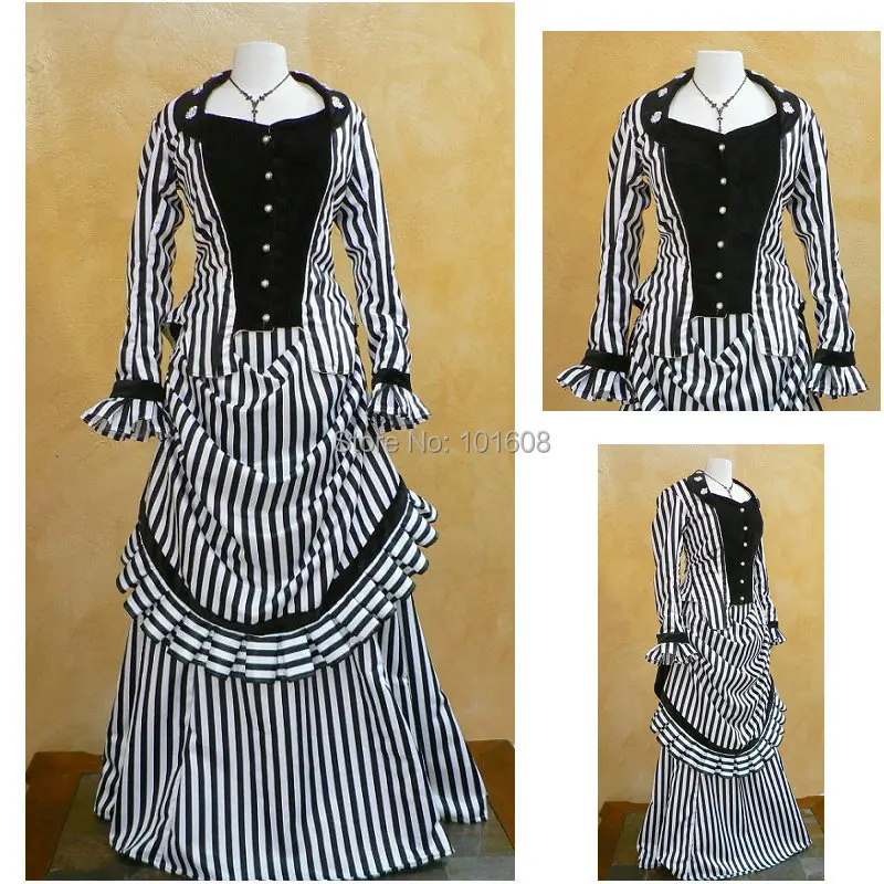

Victorian Corset Gothic/Civil War Southern Belle Ball Gown Dress Halloween dresses US 4-16 R-358