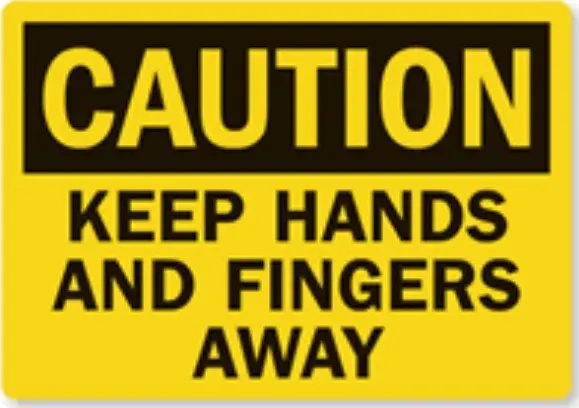 

200pcs 20x15cm CAUTION KEEP HANDS AND FINGERS AWAY self-adhesive PVC label sticker, Item No.CA05