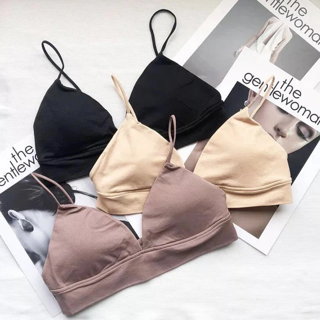 Young Fashion Girl Small Breasts Bra Crop Top Push Up Bralette Backless  Cross Bra Female Sexy Gathered Breathable Brassiere - AliExpress