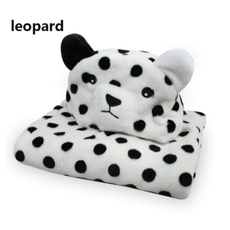 Высокого качества Новорожденные одеяло с капюшоном формы животных плащ прекрасный мягкие полотенца одеяла etrq0005 - Цвет: leopard