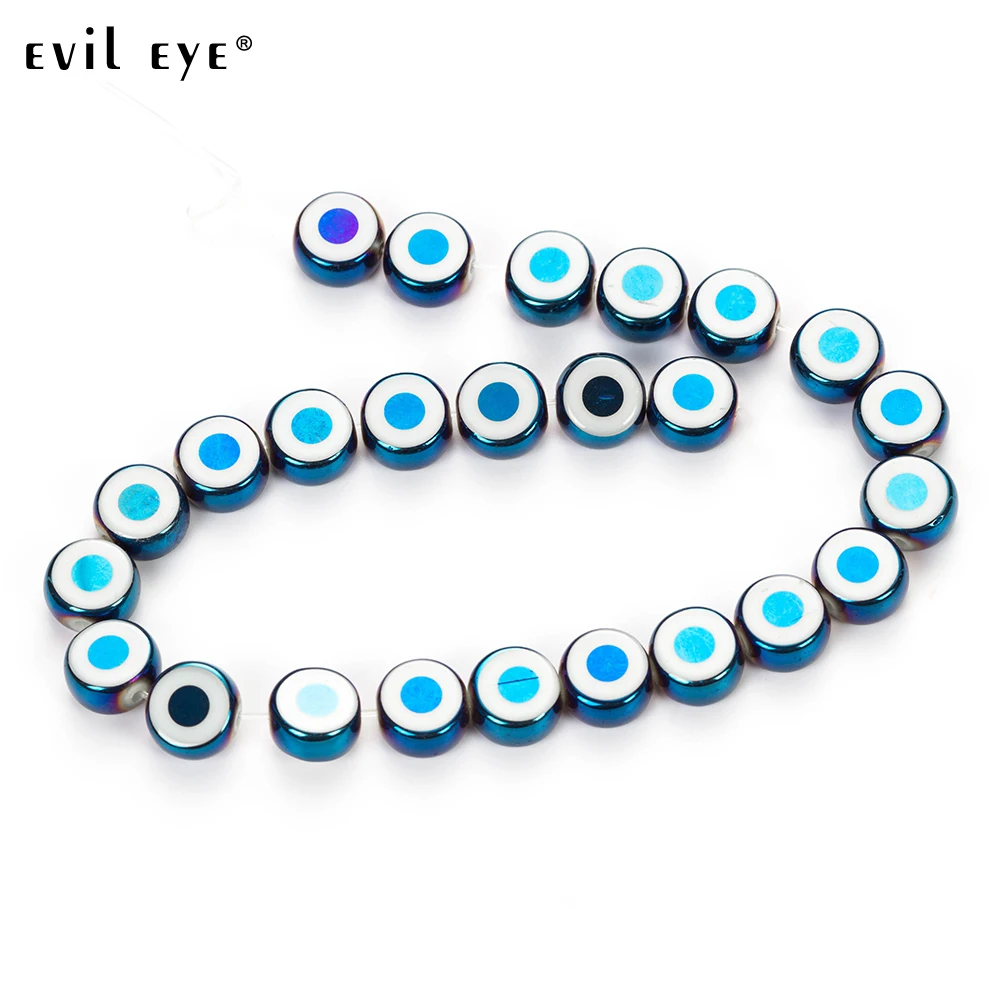 EVIL EYE 25pcs/string 12mm Round Evil Eye Beads High Quality Blue Glass