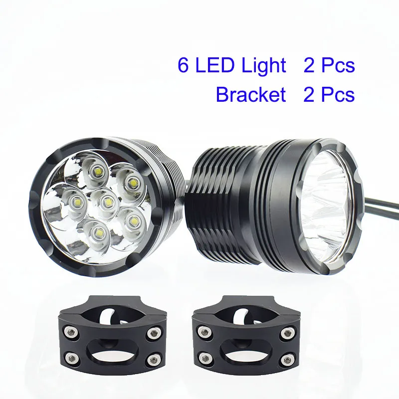 

2Pcs Motorcycle Headlight LED Chip Motor Driving Fog Lamp Spot 12V 60W Bicycle Auxiliary Spotlight Head Light Headlamp Offroad