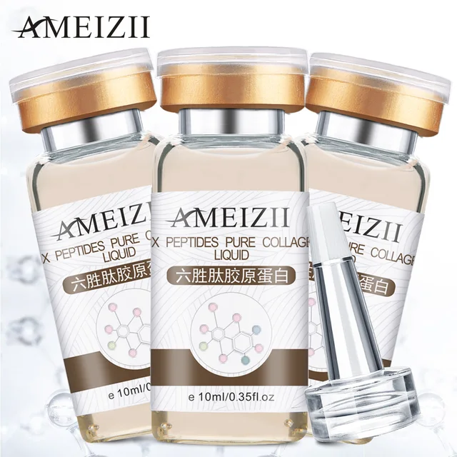 AMEIZII 3pcs Anti Aging Collagen Six Peptides Liquid Serum ...