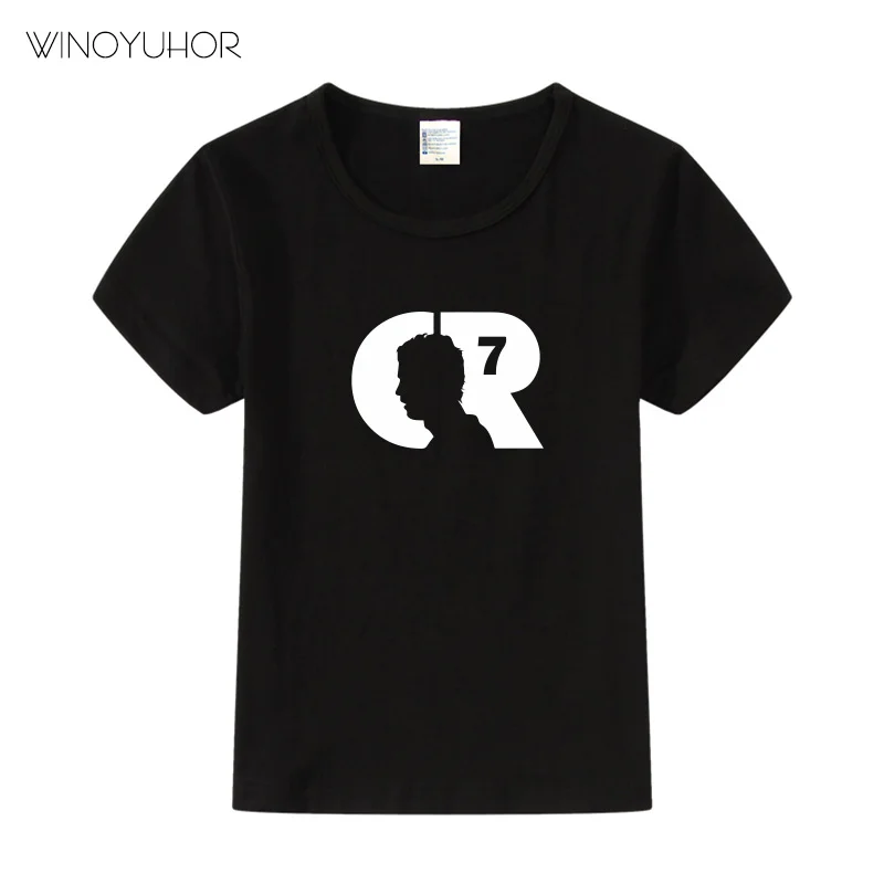 Kids CR7 Cristiano Ronaldo Print T-shirt Clothes Summer Casual Short Sleeve T Shirt Boys Girl Football Tshirt Cool Tee Tops