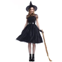 Новые модные Хэллоуин печати ведьмы длинные вампир костюм Большие размеры королева костюмы для выступления костюм ведьмы
