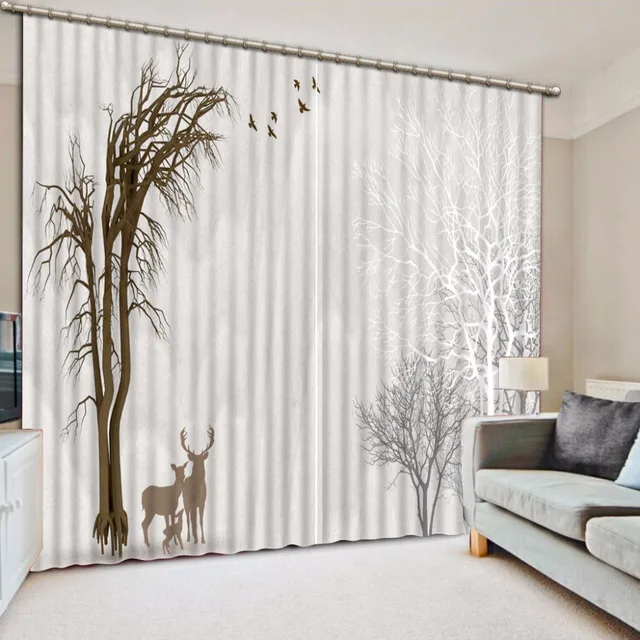 Modern Black And White Curtains Beautiful Landscape Blackout Modern Black And White Curtains Beautiful Landscape Blackout For Living Room Bedroom Polyester Cotton