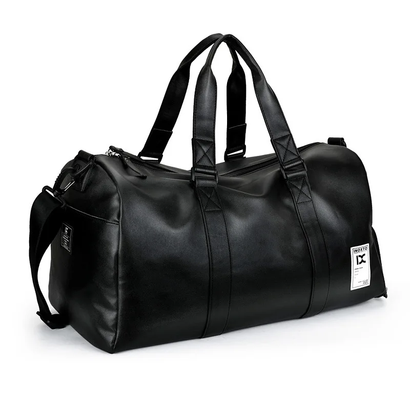 Black Leather PU Sport Bag Men For Gym Sport Bags For Fitness Portable Shoulder Bag Handbag With Shoes Storage Duffel Bag Black Leather PU Sport Bag Men For Gym Sport Bags For Fitness Portable Shoulder Bag Handbag With Shoes Storage Duffel Bag