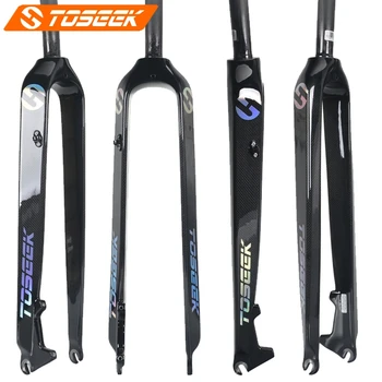 

NEW TOSEEK Full 3K Carbon Fiber Mountain Bike Fork 26/27.5/ 29Inch 520g Gloss 1-1/8"Edition Hard Bicycle Fork