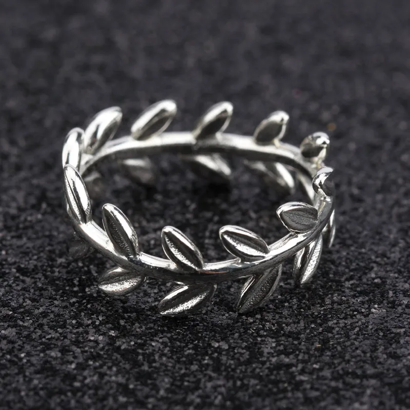Женское кольцо лавровый венок, кольцо с листьями пробы, ювелирное изделие из стерлингового серебра 925 пробы, женские свадебные украшения