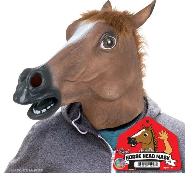 

Hot selling Creepy Horse Mask Head Halloween / Christmas Costume Theater Prop Novelty Latex Rubber 1PC WX332