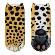 Новинка; женские носки с объемным принтом в виде лап животных; короткие носки с милым рисунком в виде лап кота; забавные хлопковые носки унисекс Kawaii с низкой лодыжкой