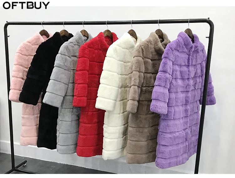 OFTBUY 2019 пальто с натуральным мехом зимняя куртка женская из натурального меха