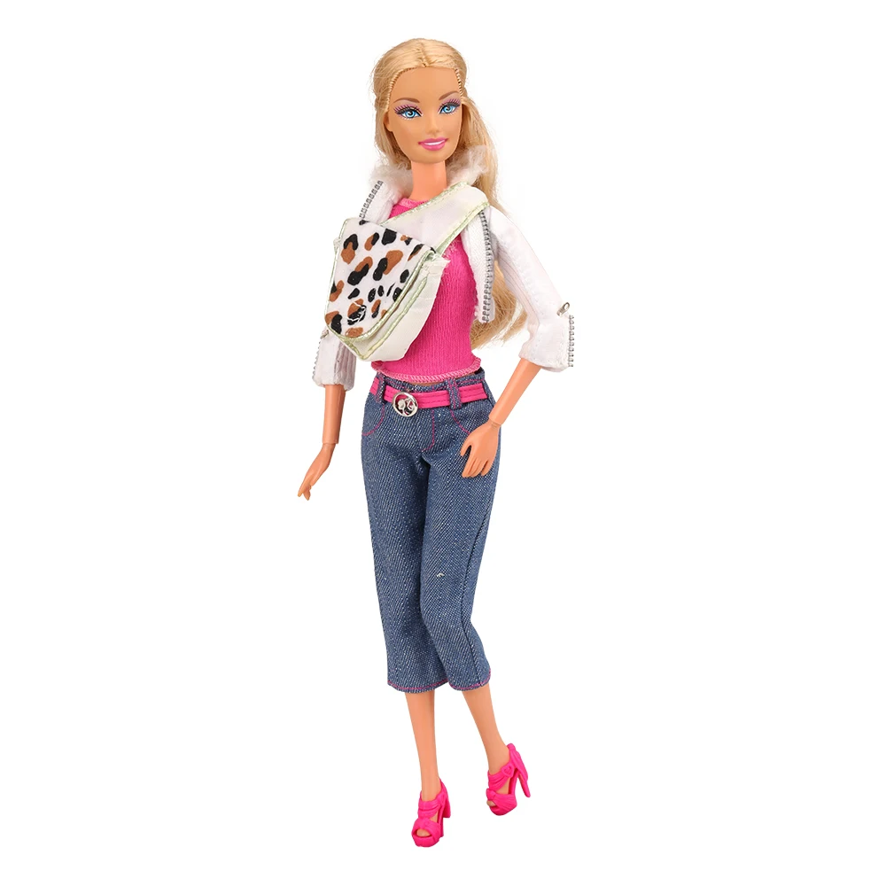 

New One Set Handmade Doll Dress Super Top Model Modern Clothing Daily Clothes Set For Barbie Doll Accessories Gift Baby Toys