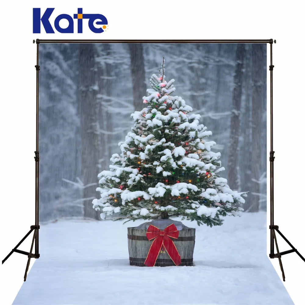 

Kate Christmas Tree No Wrinkles Backdrop Winter Frozen Snow Backgrounds For Photo Studio Party