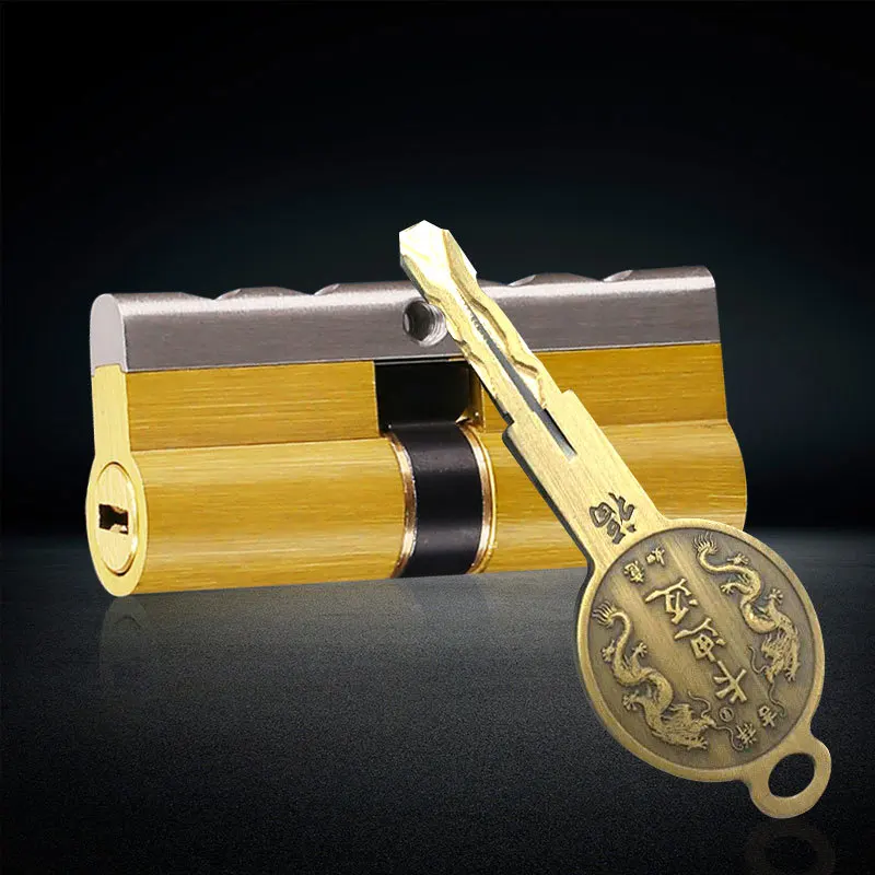 Buy 8 keys Offset Euro Profile Brass Safe Door Lock Core with Both Side Key