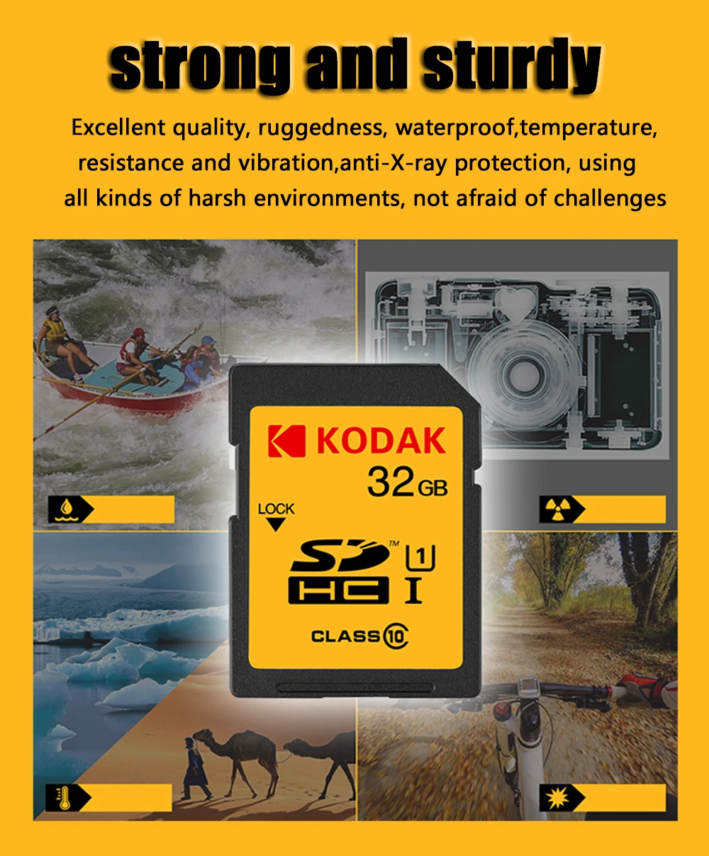 KODAK высоких Скорость карты памяти 32 ГБ 80 МБ/с. U1 SD карты Class10 16 GB 50 МБ/с. SDHC карты памяти для цифровых SLR/HD камера Tarjeta sd