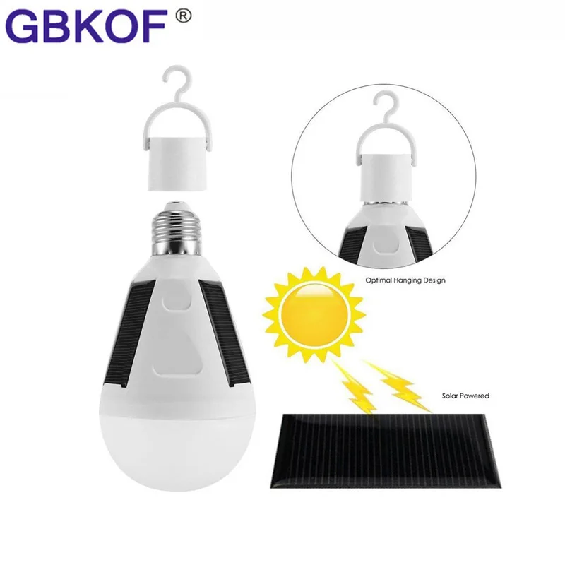 

Portable E27 Rechargeable led Solar lamp 7W 12W 85V-265V Smart Power garden Emergency Bulb Outdoor motion sensor led bulb light