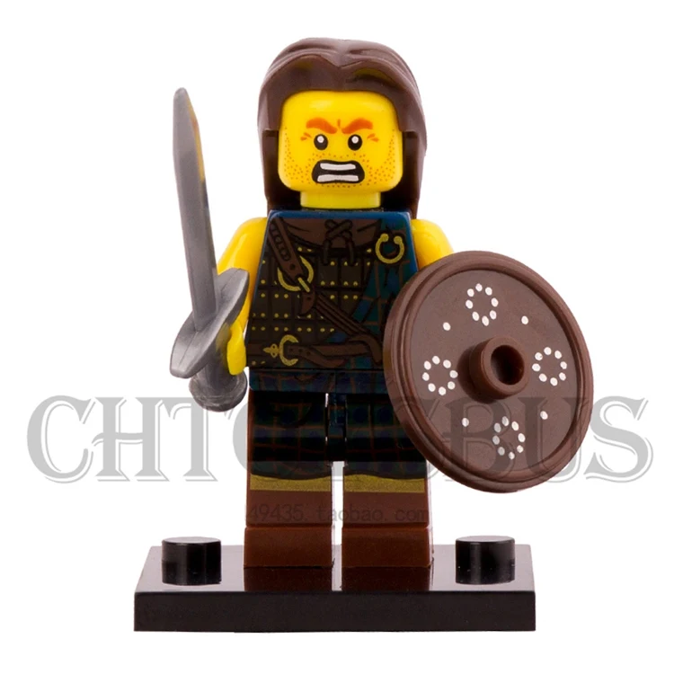 Koop Enkele Verkoop Serie 6 minifig 8827 Hoogland Battler Schotse warrior Braveheart Rob Roy minifig Bouwstenen Speelgoed Gift