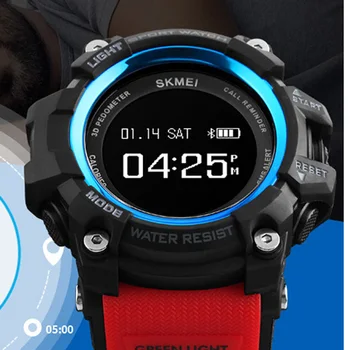 

Smart Watch Rechargeable Bluetooth Pedometer Calorie Heart Rate Sport Watches Men Digital Wristwatch Military reloj hombre SKMEI