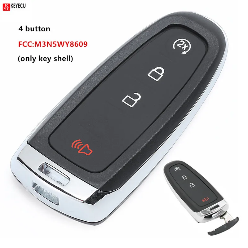 

Keyecu Smart key case 4 button Fob for Ford Edge Explorer Focus Escape Taurus 2013 2014 2015 M3N5WY8609 7812A-5WY8609