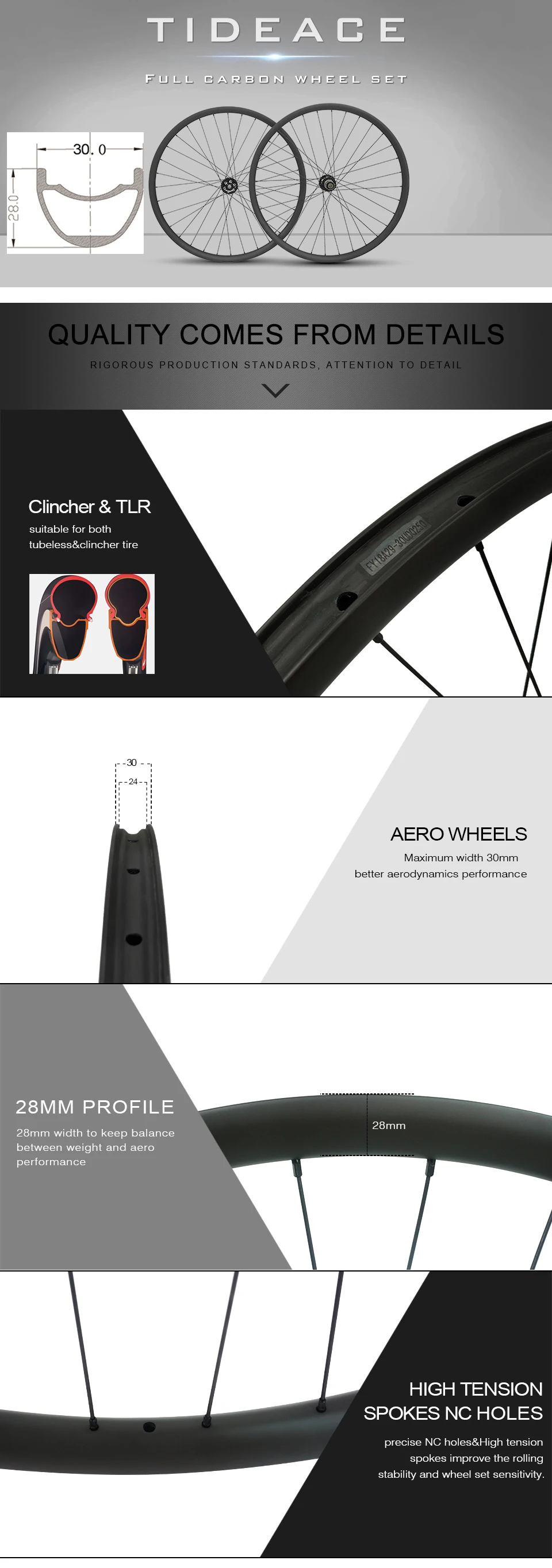 Cheap Light weight 29er 27.5er wheels 30mm width clincher or tubuless compatible Mtb carbon wheelset with Novatec hubs QR or thru axle 1 Cheap Light weight 29er 27.5er wheels 30mm width clincher or tubuless compatible Mtb carbon wheelset with Novatec hubs QR or thru axle 1