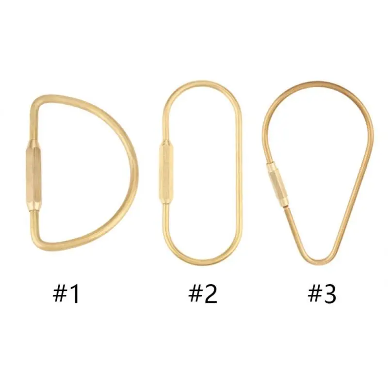 Brass Screw Lock Carabiner Clip Hook Keychain Key Handbags Round Push