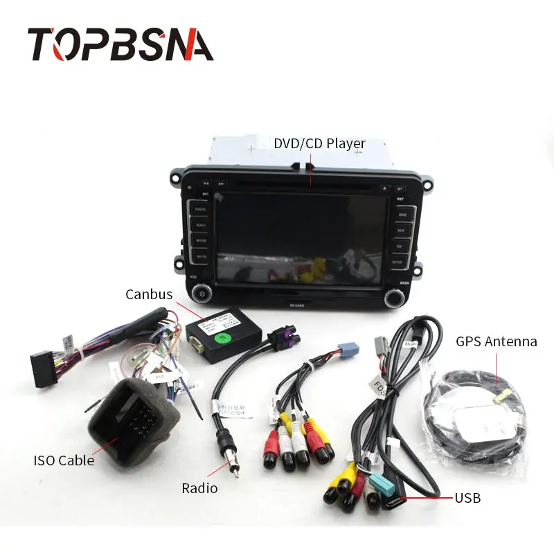 Perfect TOPBSNA 2 din Car DVD Player For VW Golf 5/6 Passat b7/cc/b6 SEAT leonTiguan Skoda Octavia GPS Navi Car radio automotive USB RDS 5