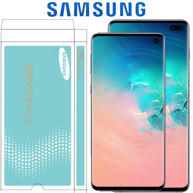 Новый оригинальный ЖК-дисплей с рамкой для SAMSUNG Galaxy S10 G9730 + Plus G9750 дигитайзер