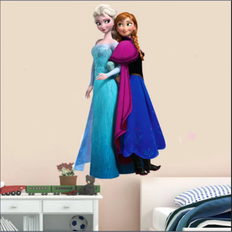 Home Room Decor Art Vinyl Quote Wall Decal Stickers Bedroom Removable Mural DIY Anna&Elsa Snow Princess Wall Sticker Hot