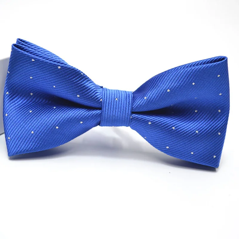 Мужской Одноцветный галстук-бабочка в серебристый горошек для жениха, мужской модный регулируемый галстук-бабочка для свадьбы, праздника, вечеринки - Цвет: 04