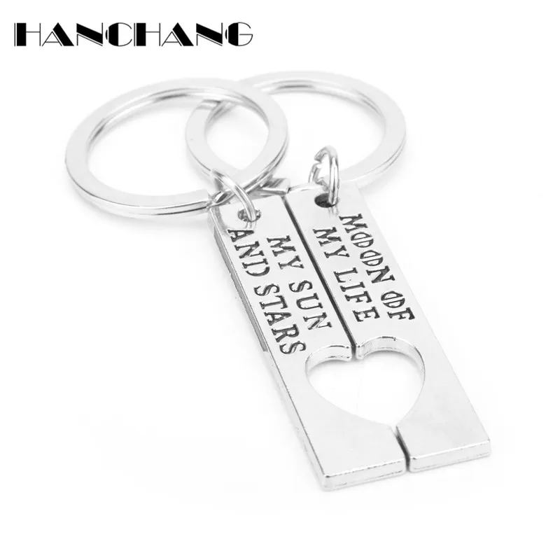 

HANCHANG 1 Pair Keychains Game of Thrones MOON OF MY LIFE MY SUN AND STARS Keychain Couples Lover Gifts Key Ring llaveros