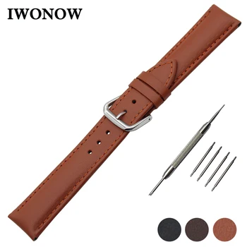 

Genuine Leather Watch Band 20mm for Garmin Vivomove Stainless Buckle Strap Wrist Belt Bracelet Black Brown + Spring Bar + Tool