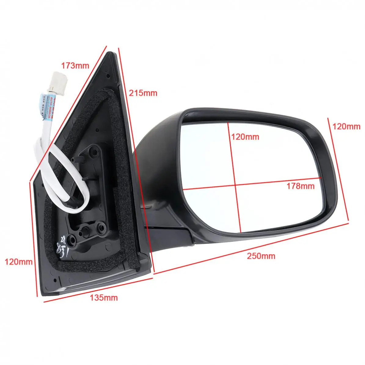 1 шт. Не складывающееся прочное автомобильное правое боковое зеркало Авто правое LH зеркало для 09-13 Toyota Corolla