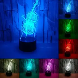 USB светодиодный 3D визуальную иллюзию скрипка ночь многоцветный свет меняется сенсорный стол настольные лампы Home Decor Спальня дети света