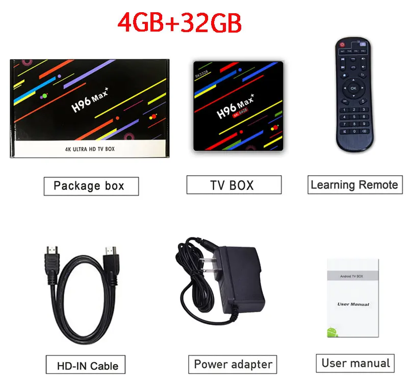 ТВ-бокс H96 MAX Plus Android 9,0 Smart set top Box RK3328 4 ГБ 32 ГБ 64 Гб 5 г Wifi 4 K H.265 медиаплеер H96 Pro H2 PK X96 MAX - Цвет: 4G 32G Normal remote