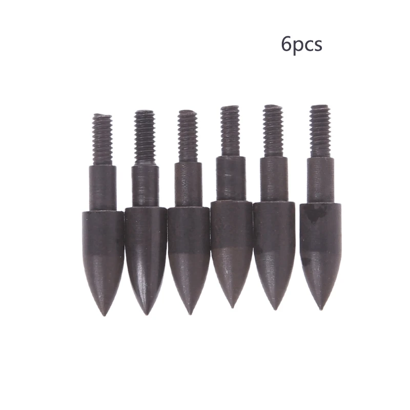 

6pcs Archery Broadhead Steel Hunting Bow Arrow Sharp Aim Point 6.2/7.6 Diameter