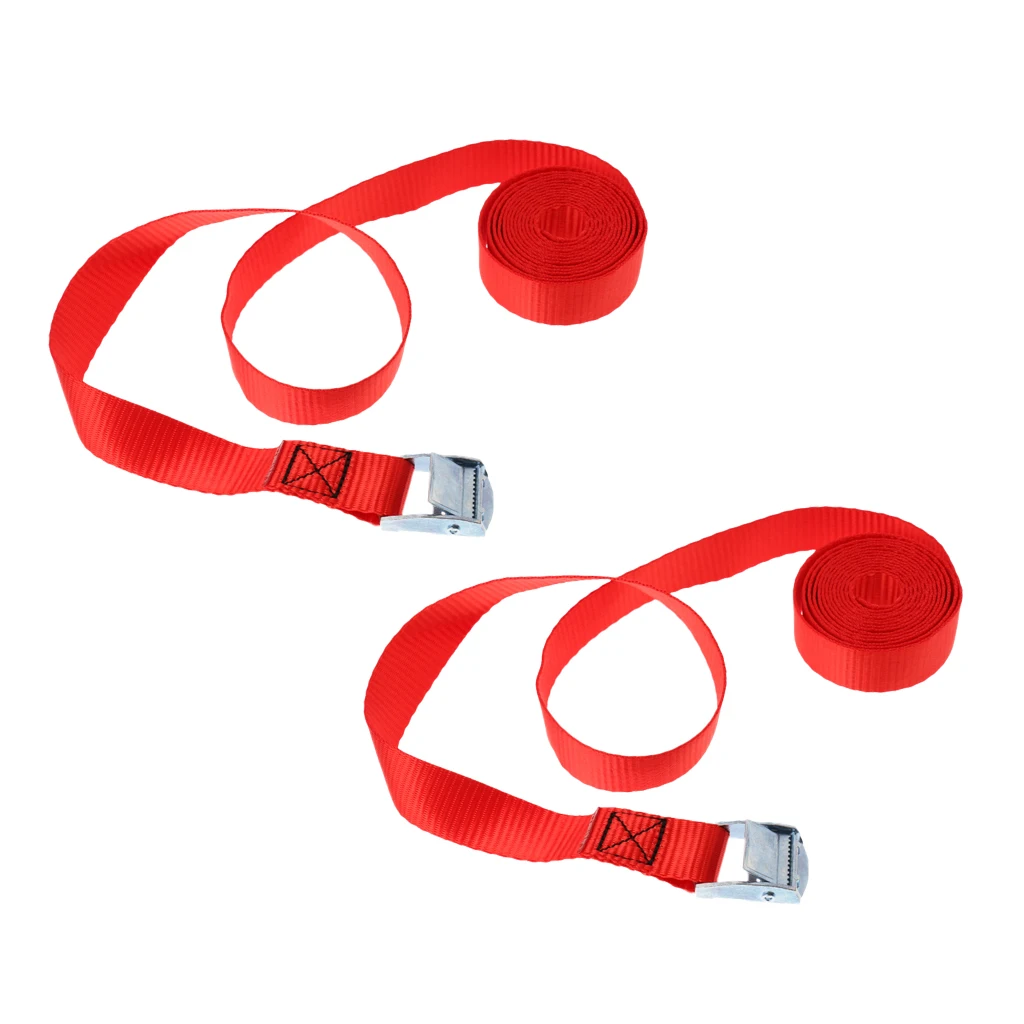 

2 Pack 8' x 1" Metal Cam Buckle Tie Down Lashing Straps Cargo Load for Kayaks, Canoes and Roof Racks Boat Trailers Accessories