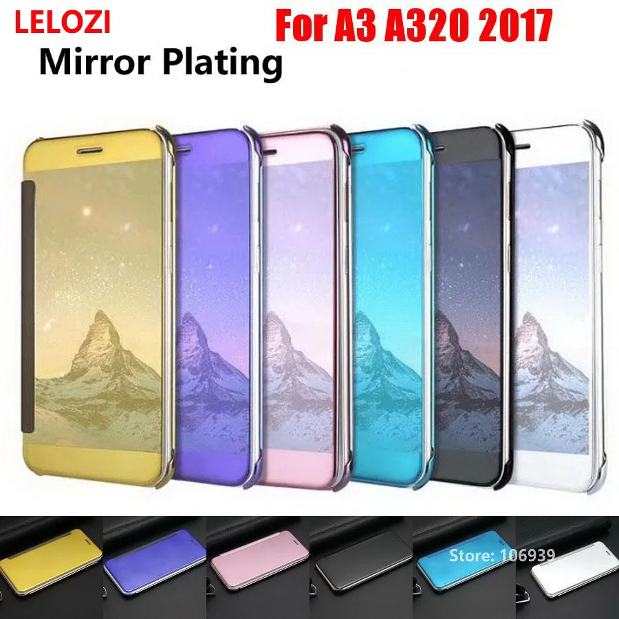 Lelozi покрытие Clear View Жесткий PC тонкий Flip Book Filp зеркало телефон фононов Fundas Etui чехол
