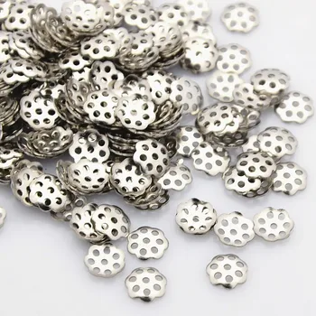 

100pcs Filigree More-Petal 304 Stainless Steel Bead Caps for Jewelry Making DIY Bracelet Necklace Findings 6x1mm Hole: 1mm