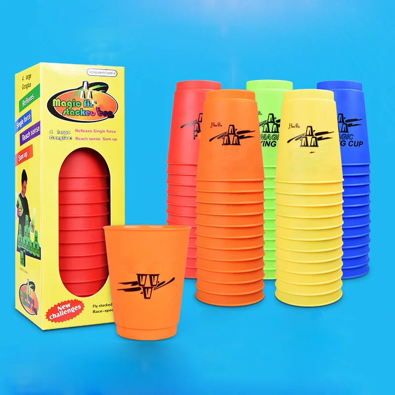 Set of 12 Quick Stacking Cups Magic Flying Sports Quick Cups Challenge Party Toy 