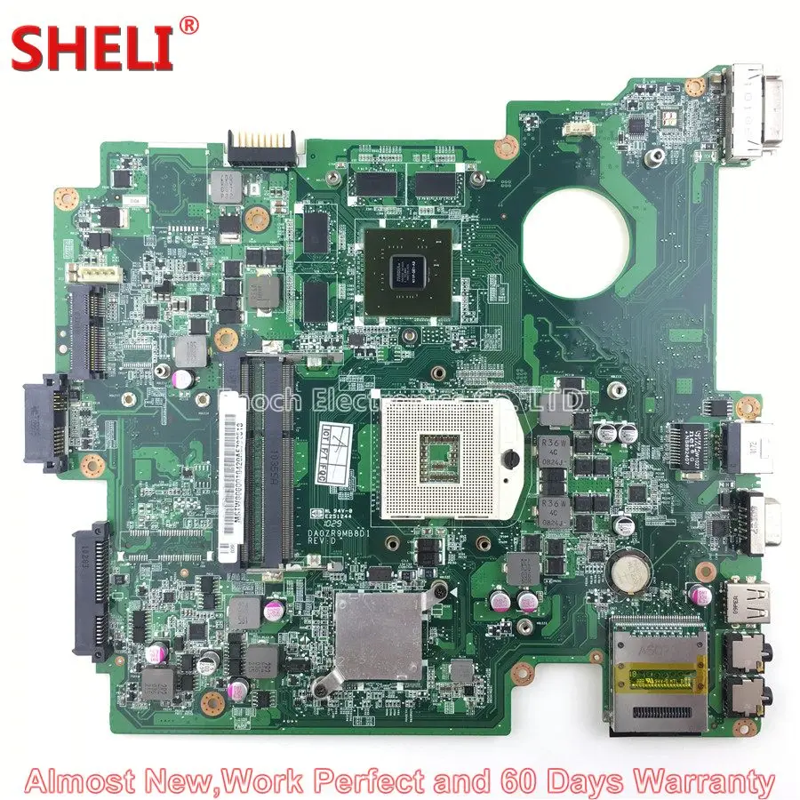 

SHELI For Acer Travelmate 8572 8572G 8572T Series Laptop Motherboard MBTW806001 MB.TW806.001 DA0ZR9MB8D1 HM55 GT310M Work GOOD