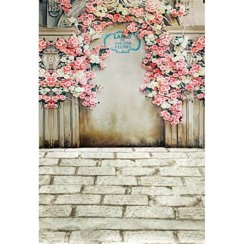 Floral Photo Backgrounds Wedding Brick Floor Thin Vinyl Customize Photography Backdrops For Studio | Электроника