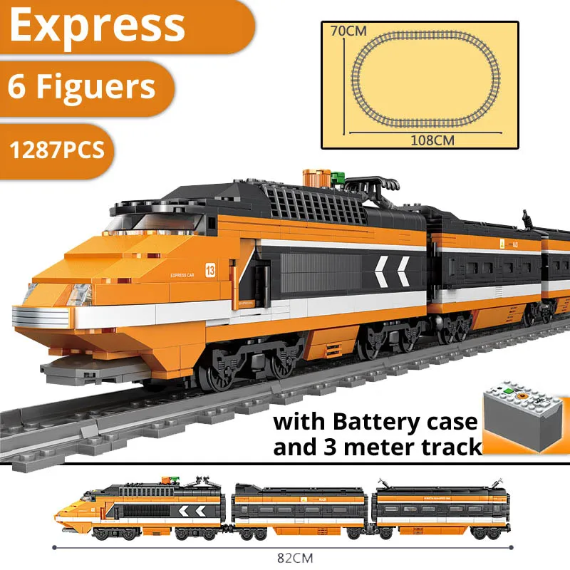 

KAZI Train 98223 Horizon Express Model Building Kit Blocks Bricks Compatible Legoinglys Creator Series 10233 Toys for Children