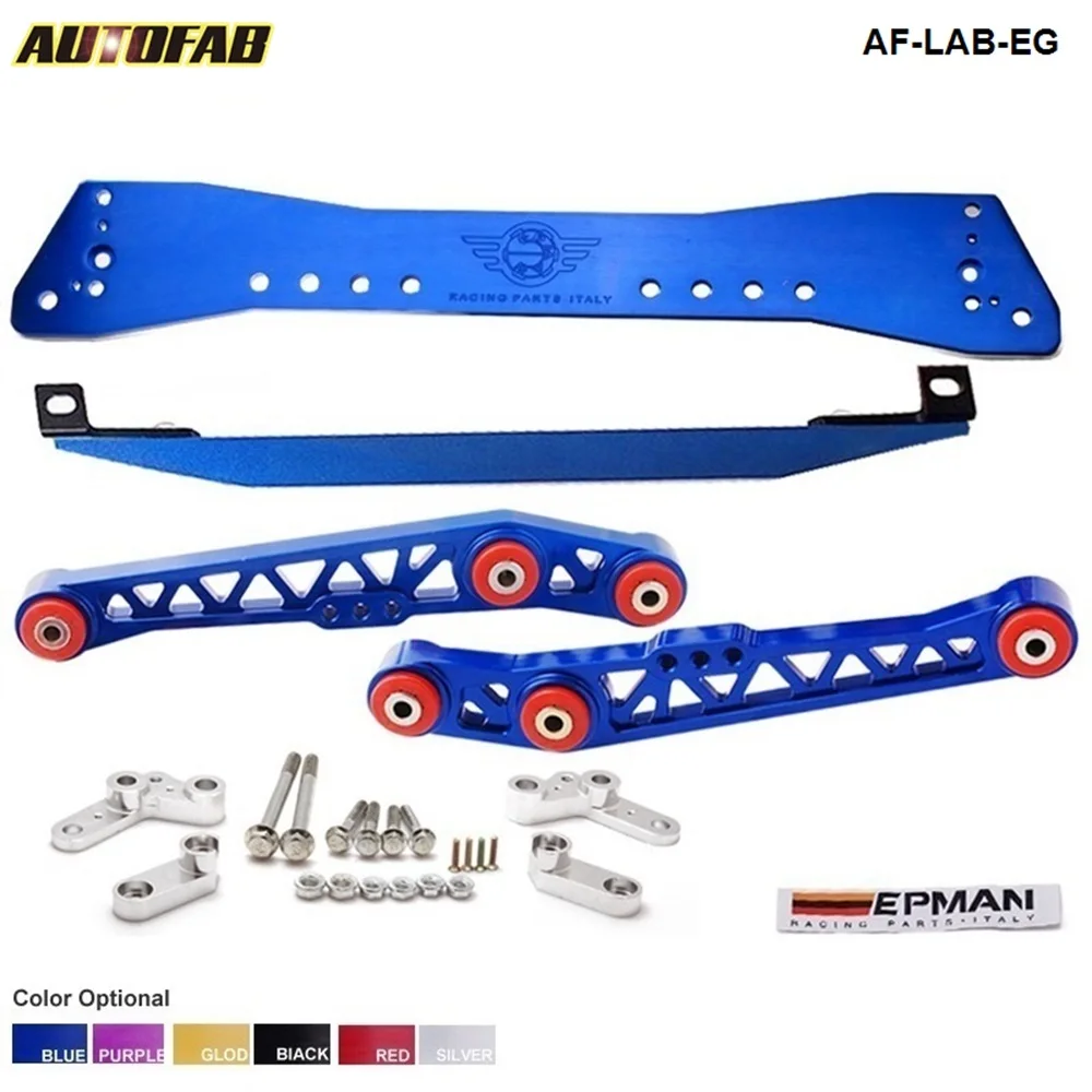 RACING POLISHED LOWER SUBFRAME TIE BAR + LOWER CONTROL ARMS COMBO FOR CIVIC EF EG AF-LAB-EG