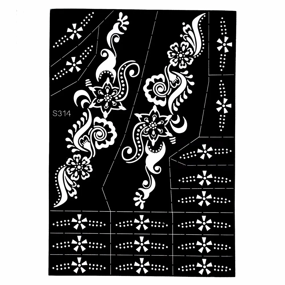 1 Piece Large Indian Henna Tattoo Stencil Airbrush Painting for Beauty Women Back Art Henna Tattoo Stencil Sexy DIY Product S314