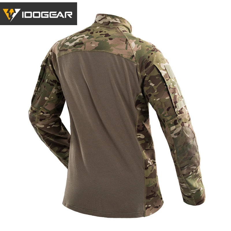 IDOGEAR тактическая рубашка с длинным рукавом камуфляжный Топ для страйкбола