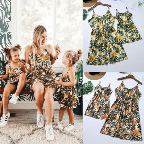 

Mother Daughter Family Matching Dress Mommy and Daughter Floral Dresses Outfits