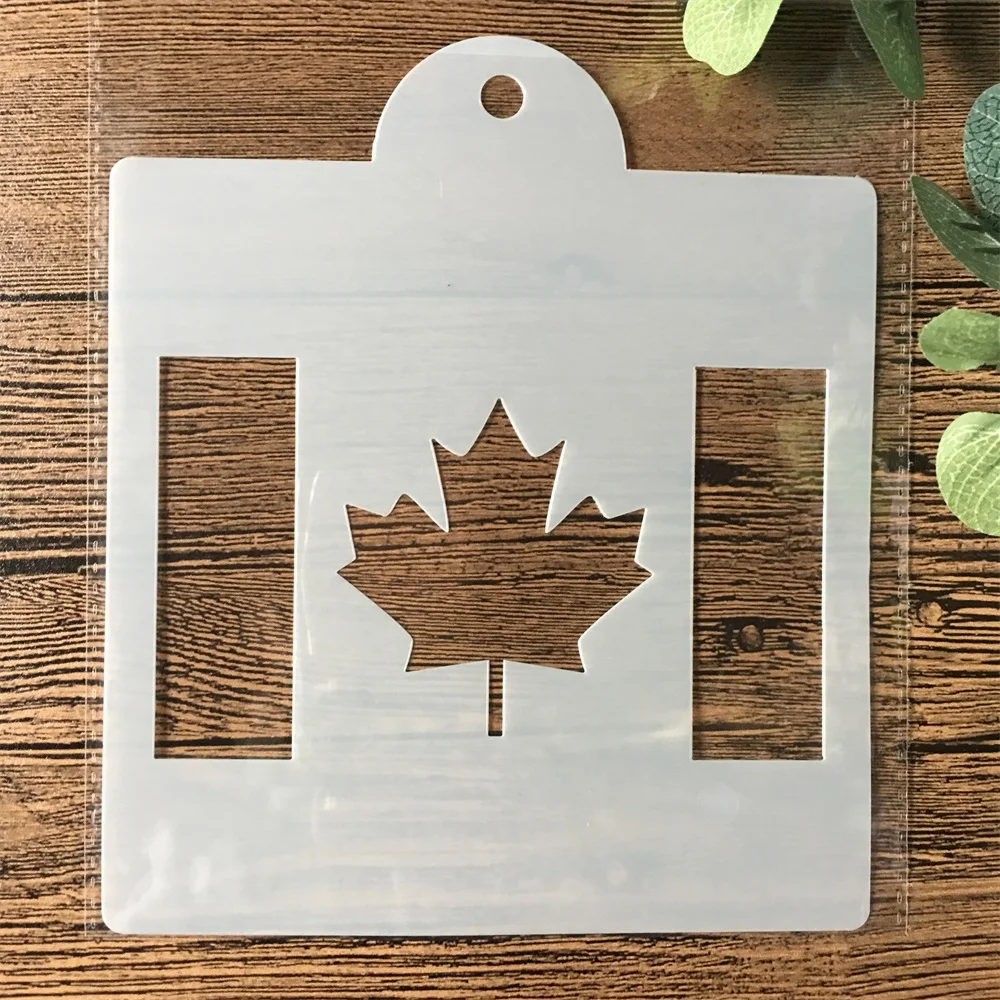 

15cm Canada National Flag DIY Layering Stencils Painting Scrapbook Coloring Embossing Album Decorative Card Template