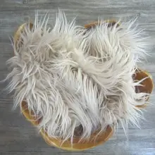 Искусственное меховое одеяло реквизит для фотографий, корзина для новорожденных подстилка-подушка, реквизит для детской фотографии